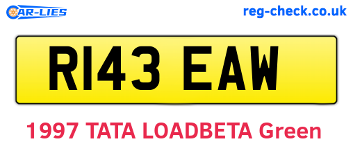 R143EAW are the vehicle registration plates.