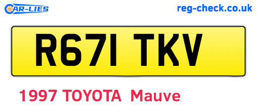 R671TKV are the vehicle registration plates.