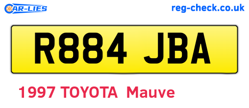 R884JBA are the vehicle registration plates.