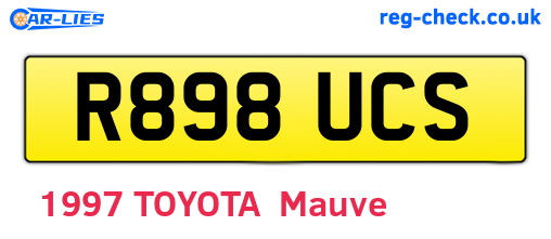 R898UCS are the vehicle registration plates.
