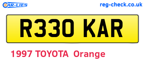 R330KAR are the vehicle registration plates.