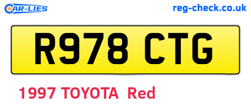 R978CTG are the vehicle registration plates.