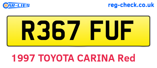 R367FUF are the vehicle registration plates.