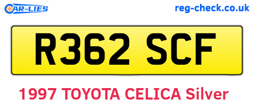 R362SCF are the vehicle registration plates.