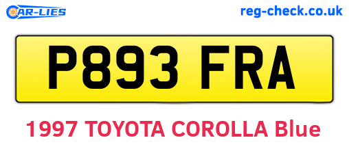 P893FRA are the vehicle registration plates.