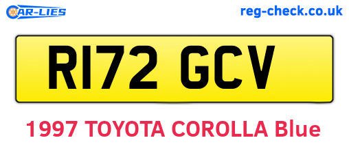 R172GCV are the vehicle registration plates.