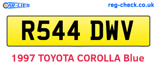 R544DWV are the vehicle registration plates.