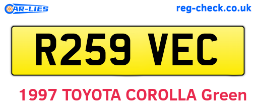 R259VEC are the vehicle registration plates.