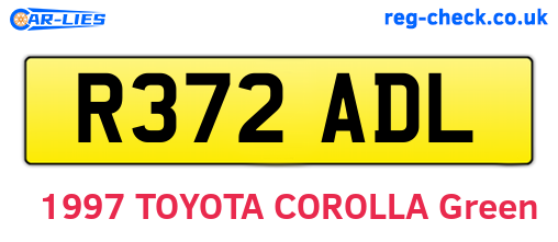 R372ADL are the vehicle registration plates.