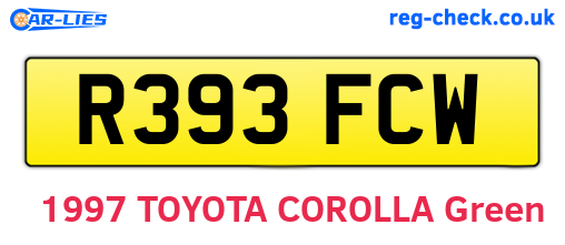R393FCW are the vehicle registration plates.