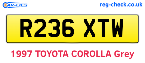R236XTW are the vehicle registration plates.