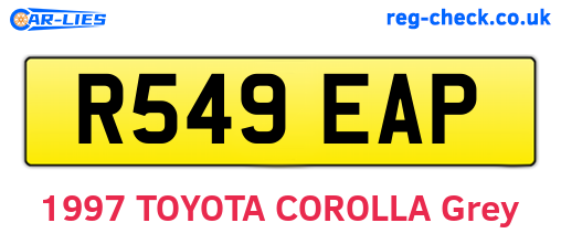 R549EAP are the vehicle registration plates.