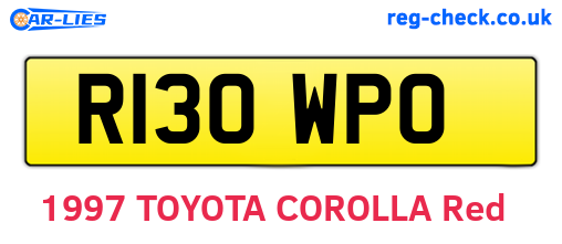 R130WPO are the vehicle registration plates.