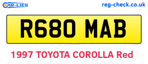 R680MAB are the vehicle registration plates.