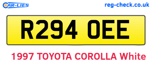 R294OEE are the vehicle registration plates.