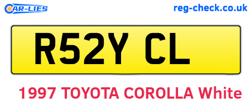 R52YCL are the vehicle registration plates.