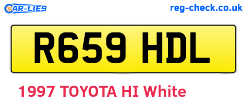 R659HDL are the vehicle registration plates.