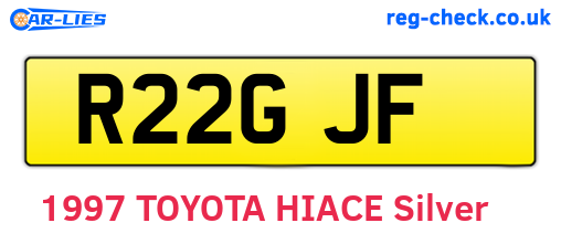 R22GJF are the vehicle registration plates.