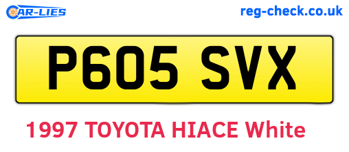 P605SVX are the vehicle registration plates.