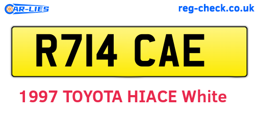 R714CAE are the vehicle registration plates.