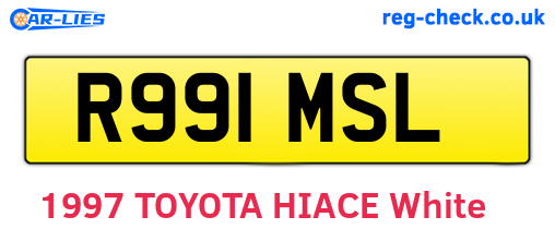 R991MSL are the vehicle registration plates.