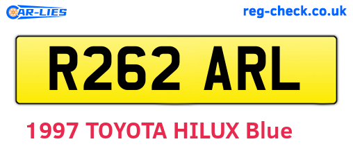 R262ARL are the vehicle registration plates.
