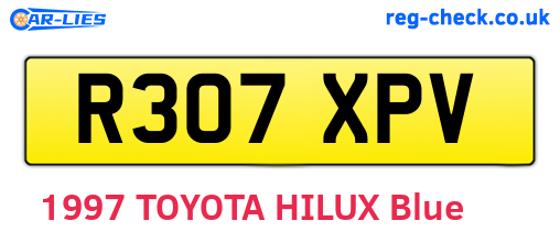 R307XPV are the vehicle registration plates.