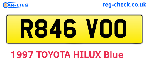 R846VOO are the vehicle registration plates.