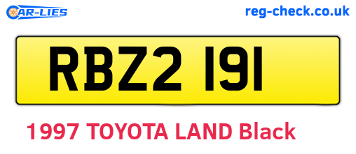 RBZ2191 are the vehicle registration plates.