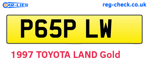 P65PLW are the vehicle registration plates.