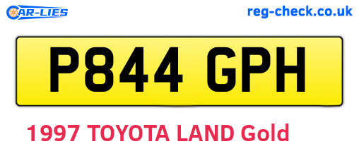 P844GPH are the vehicle registration plates.