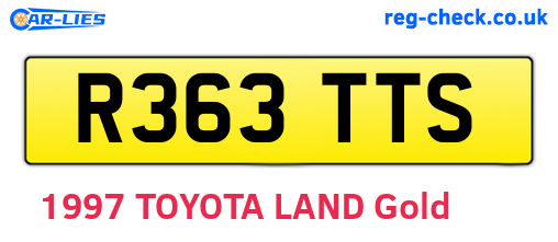 R363TTS are the vehicle registration plates.