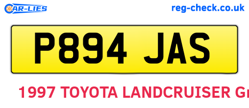 P894JAS are the vehicle registration plates.