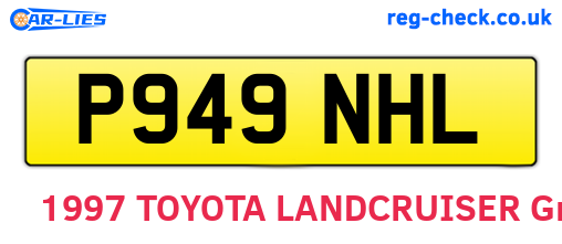 P949NHL are the vehicle registration plates.