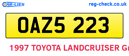 OAZ5223 are the vehicle registration plates.