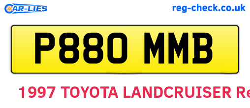 P880MMB are the vehicle registration plates.