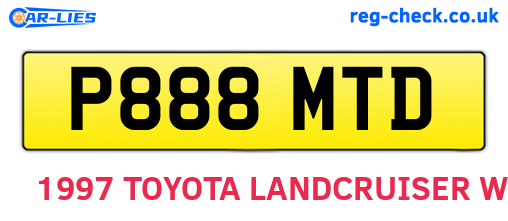 P888MTD are the vehicle registration plates.