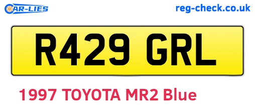 R429GRL are the vehicle registration plates.
