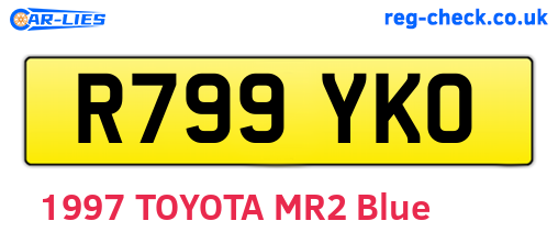 R799YKO are the vehicle registration plates.