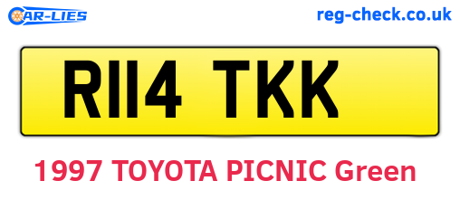 R114TKK are the vehicle registration plates.