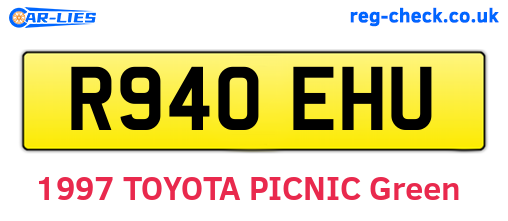 R940EHU are the vehicle registration plates.