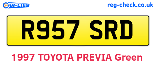 R957SRD are the vehicle registration plates.
