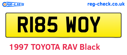 R185WOY are the vehicle registration plates.