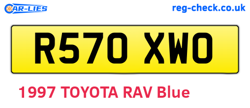 R570XWO are the vehicle registration plates.
