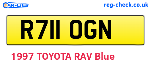 R711OGN are the vehicle registration plates.