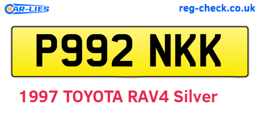 P992NKK are the vehicle registration plates.