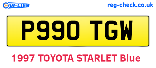 P990TGW are the vehicle registration plates.