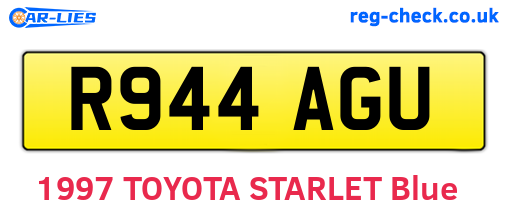 R944AGU are the vehicle registration plates.