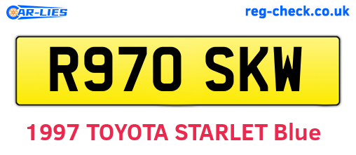 R970SKW are the vehicle registration plates.