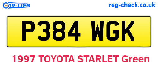 P384WGK are the vehicle registration plates.